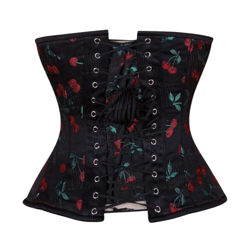 Timeless Elegance in a Cherry Brocade Curvy Corset for a Regal and Sculpted Look image 2