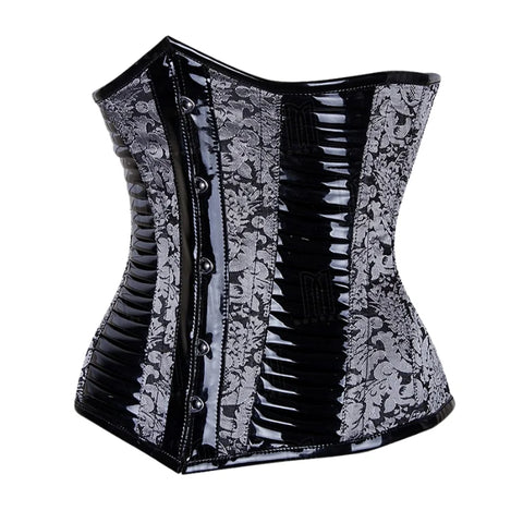 Gothic Leather Corset with Star Stud Accents and Cape Design